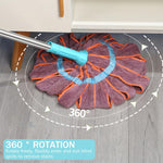 HASTHIP Cloth Floor Mop for Wet and Dry Cleaning with 32.6–50.3 in Retractable Handle | Adjustable Angle Coral Velvet Head