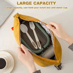 HASTHIP Insulated Lunch Bag for Work and School with Aluminum Foil Lining and Ergonomic Handle | Leakproof Waterproof Yellow Design