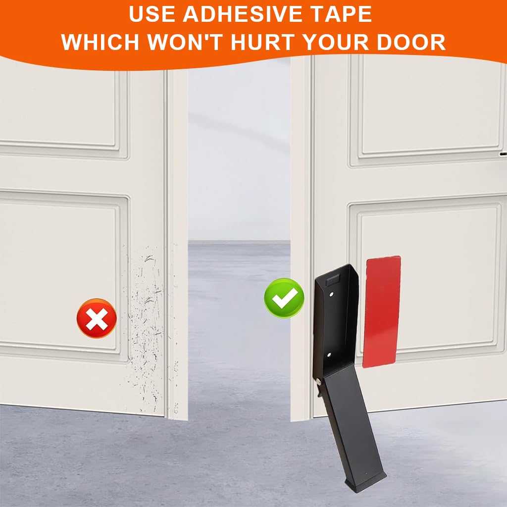 HASTHIP Door Stopper for Home with Spring Loaded Step On Mechanism featuring Stainless Steel and Rubber Build | Hands Free Holder for Office or Hotel