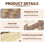 HASTHIP Egg Holder for Fridge with Automatic Rolling 3 Tiers and Removable Clear Tray