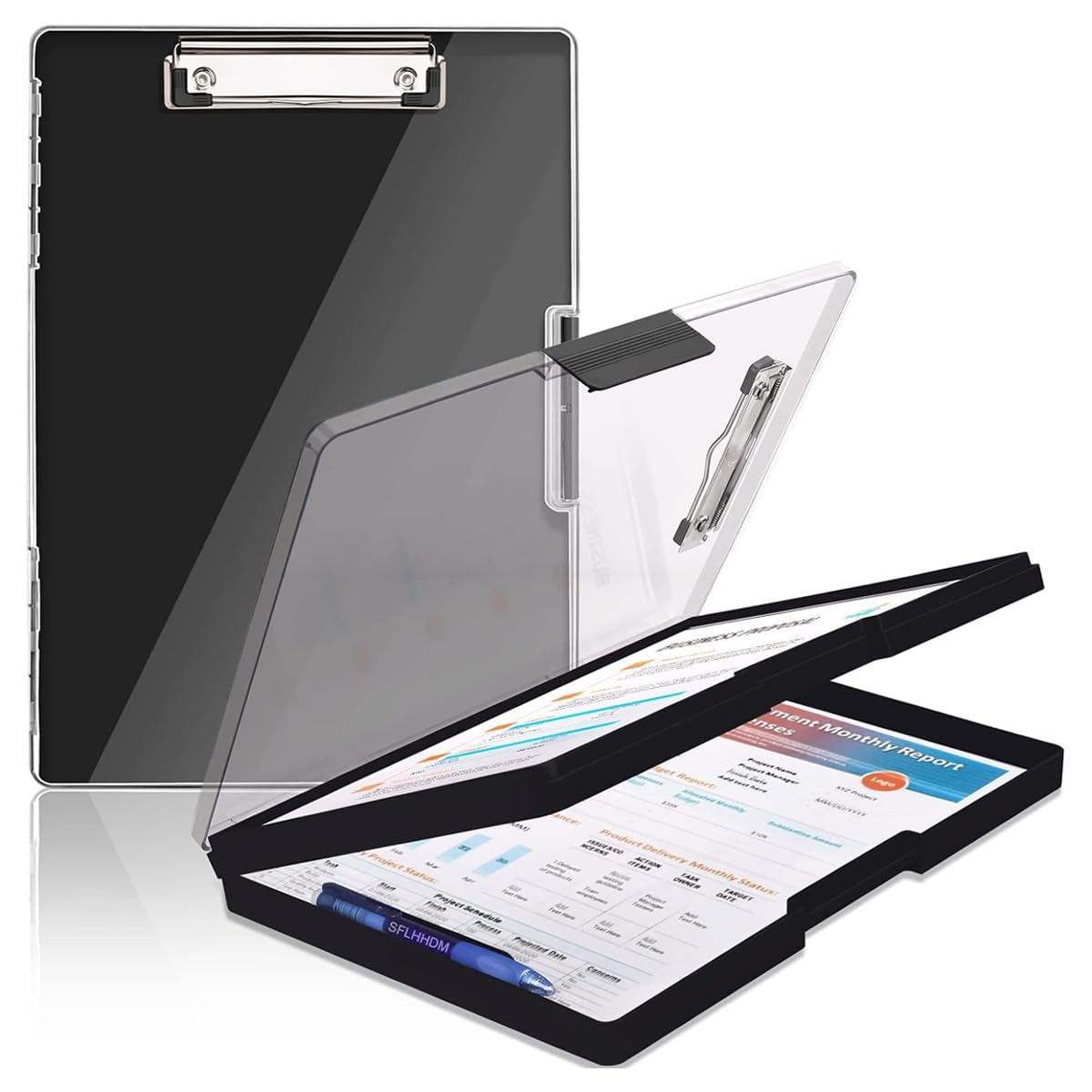 HASTHIP Large A4 Clipboard Folder for Teachers and Coaches with Dual Layer Storage | 24x34x3.7 cm PP Box