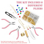 HASTHIP Jewelry Making Tool Set for DIY Crafts with Ergonomic Non Serrated Pliers | 8 Pieces