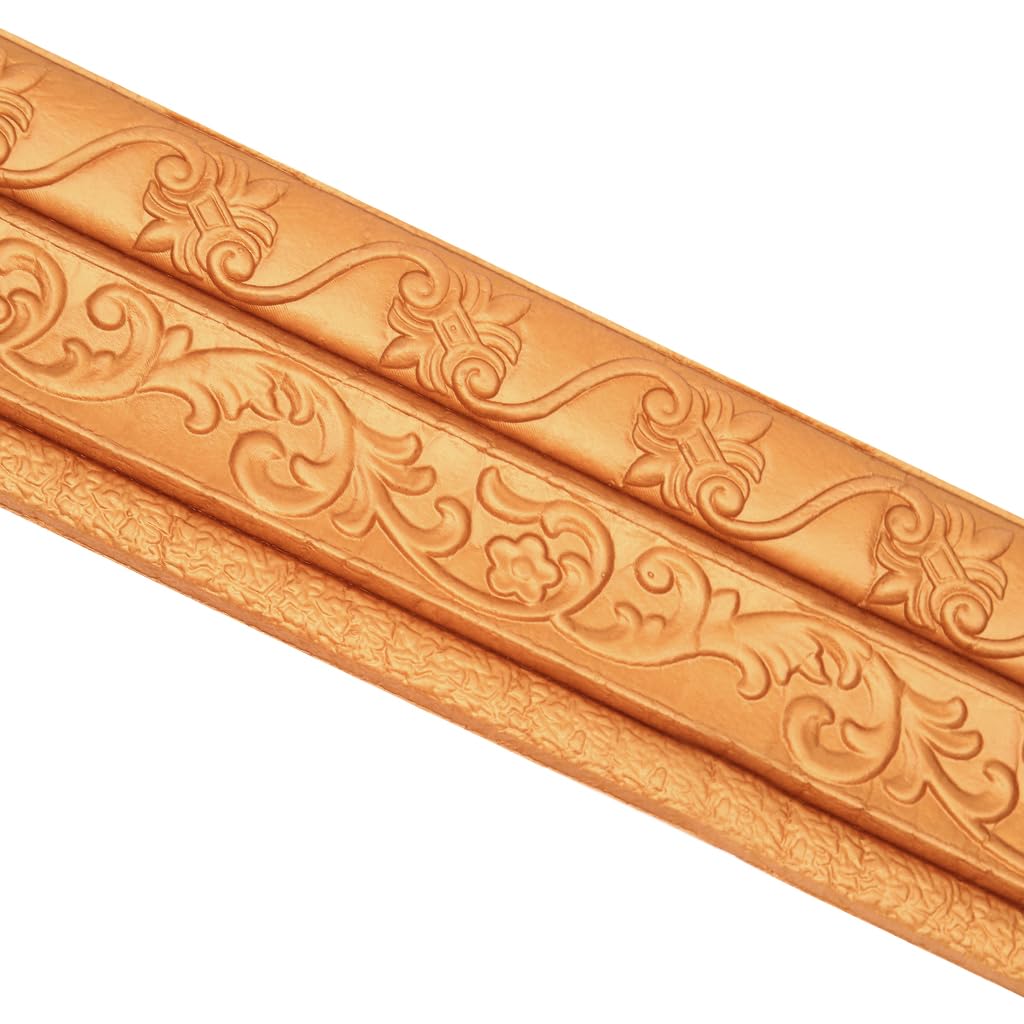 HASTHIP Peel Stick 3D Foam Molding Trim for DIY Wall Edging featuring XPE Foam 2.3 m x 7.8 cm Brown