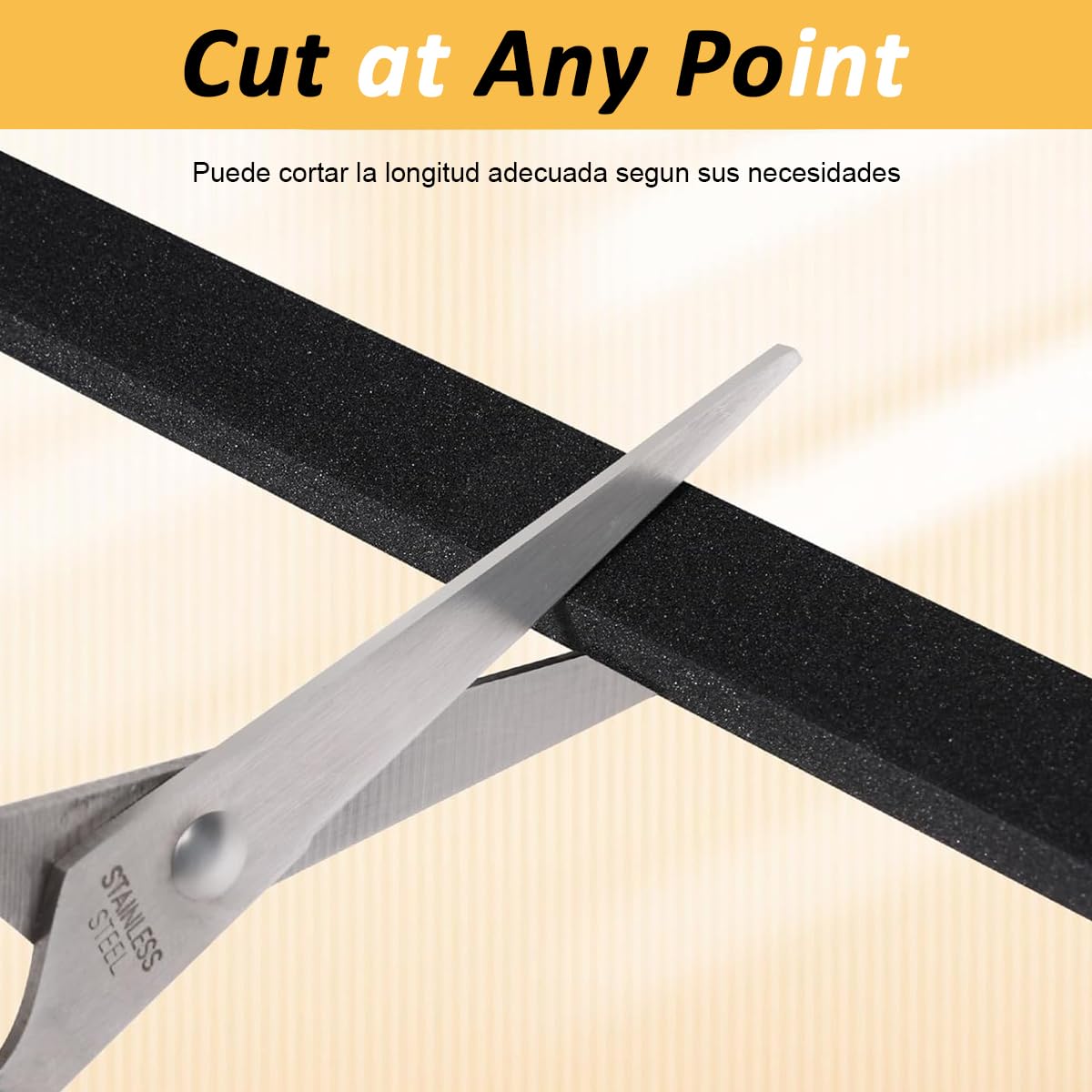 HASTHIP® 16.4ft Door Seal Strip Door Bottom Sealing Strips EVA Foam Door Sweep Door Seal Gap Seals Self Adhesive Door Strips Door Seal Weather Proof Noise Reduction Door Seal for Door, Window, Gaps