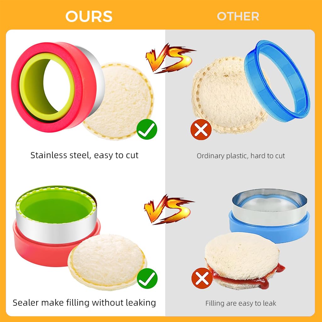 HASTHIP® 30Pcs Kids Sandwich Cutter and Sealers Biscuit Cutter Fruit Fork Set Stainless Steel Sandwich Cutter and Sealers Cartoon Biscuit Mold Easter Biscuit Mold DIY Baking Supplies