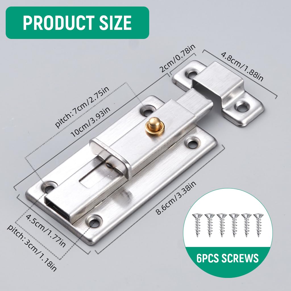 HASTHIP Door Latch for Room and Fence Doors featuring One Press Release and Screw Fixed Steel Design
