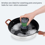 HASTHIP Liquid Soap Dispenser Brush for Kitchen Cleaning with Drip Tray & 2 Sponges
