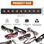 HASTHIP Wall Mounted Sunglasses Organizer for Bedroom with 9 PU Loops and Wooden Rack | No Drill Eyewear Display