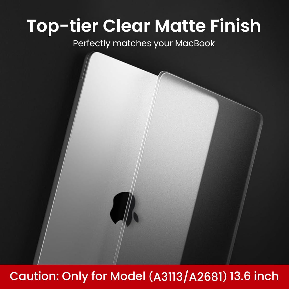 HASTHIP Laptop Soft Shell Case for MacBook Air 13.6 inch featuring Matte Grey Anti Fingerprint Cover