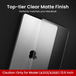 HASTHIP Laptop Soft Shell Case for MacBook Air 13.6 inch featuring Matte Grey Anti Fingerprint Cover