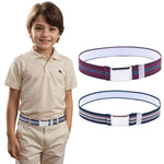 HASTHIP® Cinturón Infantil Elástico Ajustable de 2 Piezas con Hebilla Magnética Rápida,Cinturón para Niños y Niñas,Correa a Rayas Cómoda y Duradera para Uso Diario Uniforme Escolar