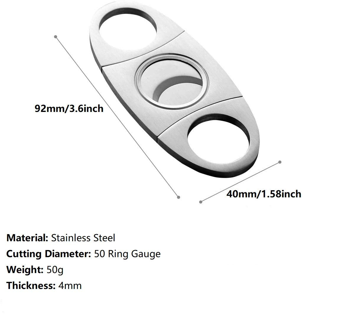 Stainless Steel Pocket Cigar Tool Cigar Cutter with Double Guillotine Cutter Blades Nipping Off The end of Cigar for Most Size of Cigars (Multicolour)