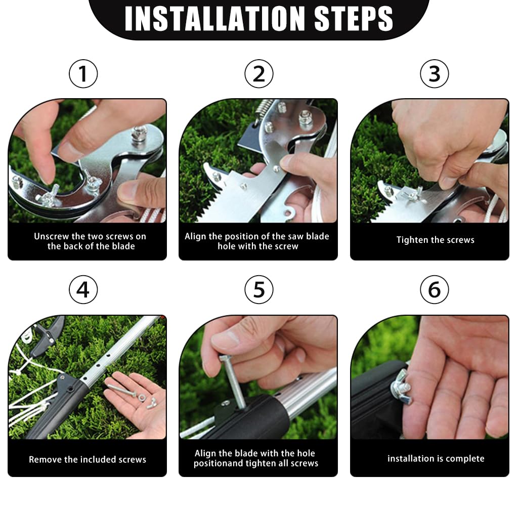 HASTHIP Tree Branch Cutter for Pruning with 5 m Pull Cord and SK5 Steel 35 cm Saw Blade