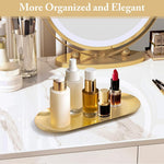 HASTHIP Golden Trays 4PCS for Bathroom Organizing with Stainless Steel Construction | Rust Resistant Finish