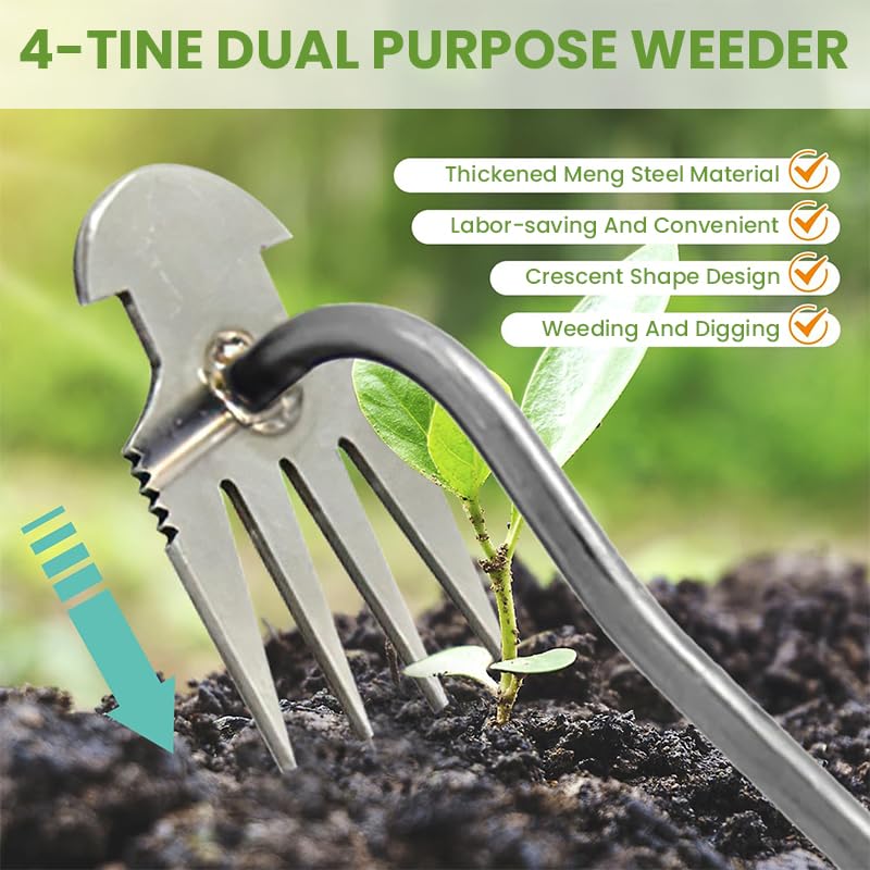 HASTHIP Weeding Artifact Uprooting Tool for Gardening with Forged Manganese Steel 3PCS
