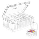 HASTHIP Jewelry Organizer Box Set of 15Pcs for Earrings and Rings with 14 Mini Containers | Transparent Plastic Storage for DIY Crafts