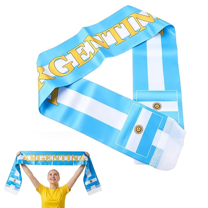 HASTHIP® World Cup 2026 Scarf & Shawls, Unisex Double-Sided Print Scarf for Men Women Match Schedule Viewing Gear Soccer Fan Gift-Blue
