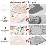 HASTHIP Silicone Baking Mat for Dough Rolling with Non Stick Surface and Measurement 19.6x15.7 in | Includes Scraper and Brush