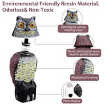 HASTHIP® Bird Repellent Devices Outdoor - Bird Scare Devices - Bird Deterrents for Outside - 360 Degree Rotating Head - Owl Decoys to Scare Birds - Squirrel&Pigeon Deterrent - Suitable for Garden&Yard