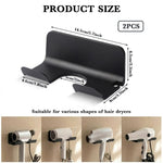 HASTHIP Self Adhesive Hair Dryer Holder Wall Mount with Plug & Cord Organizer (2 Pack)