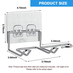 HASTHIP Hair Dryer Holder for Bathroom Organization with Self Adhesive Mount | Stainless Steel Silver Rack