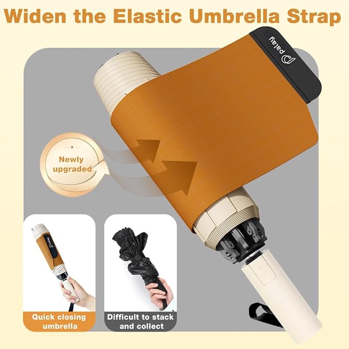HASTHIP Auto Open Windproof Umbrella, Waterproof Folding Travel Umbrella