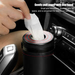 HASTHIP Car Tissue Paper Holder for Cup Holder Use featuring 2.6 in Diameter and Hidden Glass Breaker | PU Leather Cylinder Box for Car Office