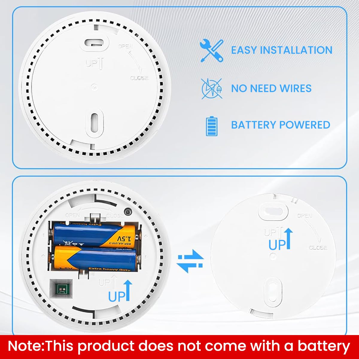 HASTHIP Carbon Monoxide Detector for Home with Digital LCD Display and 90dB Alarm | Battery Operated