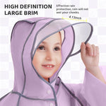 HASTHIP Kids EVA Raincoat with Clear Wide Brim Hood & Reflective Strips