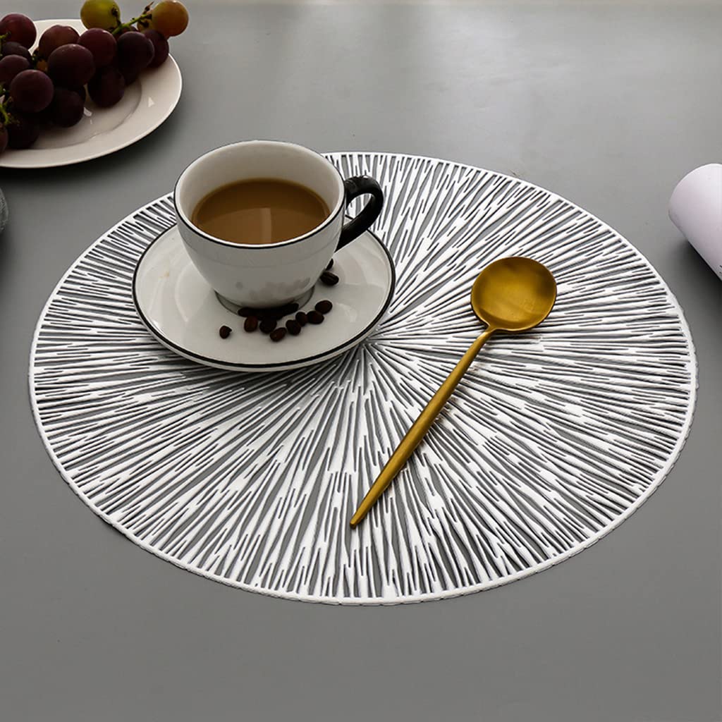 2PCS Decorative Placemats PVC Placemats Table Mat Western Restaurant Luxury Style, for Holidays,Banquet,Dinner(Gold and Sliver)