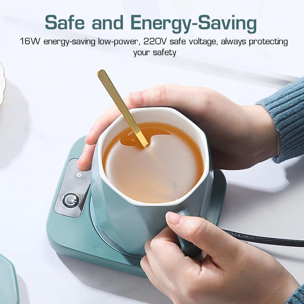 Electric Coffee Mug Warmer Milk Warmer with 55°C Perfect Constant Temperature Desk Mug Warmer for Glass Cup, Stainless Steel Cup, PP Milk Bottle, Ceramic Cup Gift for Men Women Christmas