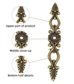 HASTHIP Cabinet Drawer Pull Handle for Kitchen and Wardrobe with 128mm Hole Pitch | Zinc Alloy 6Pcs Antique Brass Finish
