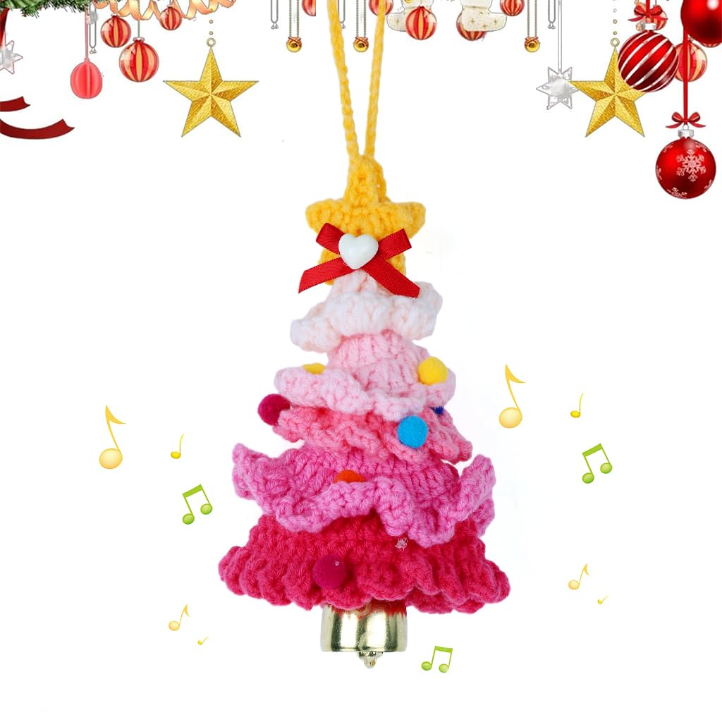 HASTHIP Crochet Christmas Tree for Holiday Décor with Bell and Handmade Green Design | Cozy Gift Ornament