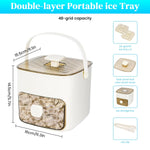 HASTHIP Ice Cube Maker for Party and Home Use featuring 48 Cavity Double Layer Mold Box