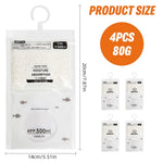 HASTHIP Dehumidifier for Wardrobe with Hanging Transparent Bags 4 Pack | Absorbs up to 400ml Moisture