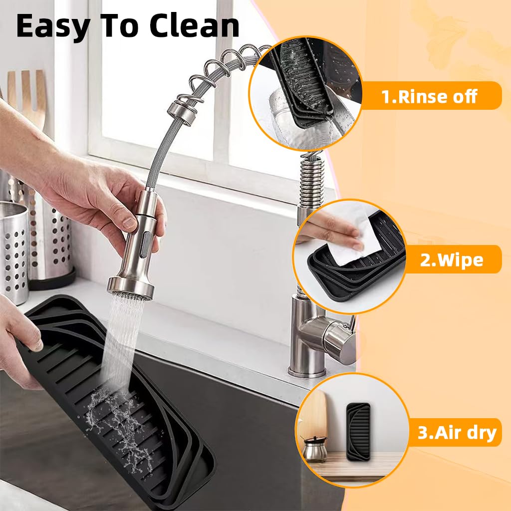 HASTHIP Water Dispenser Drip Tray for Coolers with Raised Edge 8.31 x 3.15 in Silicone Pad | Removable and Easy to Clean