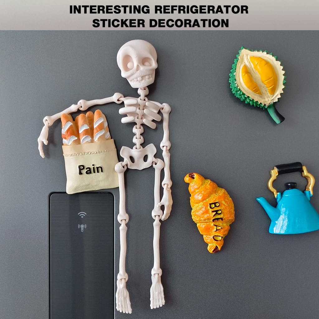 HASTHIP Refrigerator Magnets for Kitchen Decor featuring 5Pcs Resin Cartoon Figures | Strong Hold