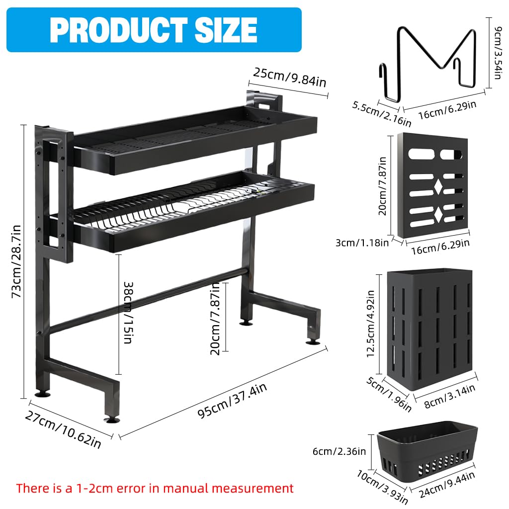 HASTHIP® 95cm Double-Layer Over-Sink Kitchen Rack