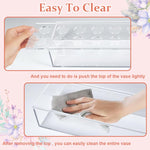 HASTHIP Clear Acrylic Flower Vase for Wedding and Home Decor featuring 12 Holes | 30×10×6.5 cm Rectangular Centerpiece