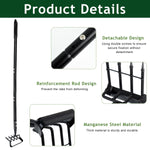 HASTHIP® Gardening Manual Weeder Tool Gardem Hoe 1.6m Assembly Long Handle Weeder 4-Claw Weeder Hand Tool, Manual Weed Puller Stainless Steel Manual Weed Puller Weeder Hand Tool for Lawn, Gardening