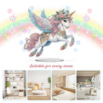 HASTHIP DIY 5D Diamond Painting Art Kit for Dreamy Unicorn 9.3 in Desk Decoration with Tools and Color Gems