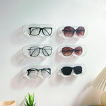 HASTHIP Wall Mounted Glasses Organizer for Sunglasses with Self Adhesive Clear PC Box | 1PC Eyewear Storage for Home and Office