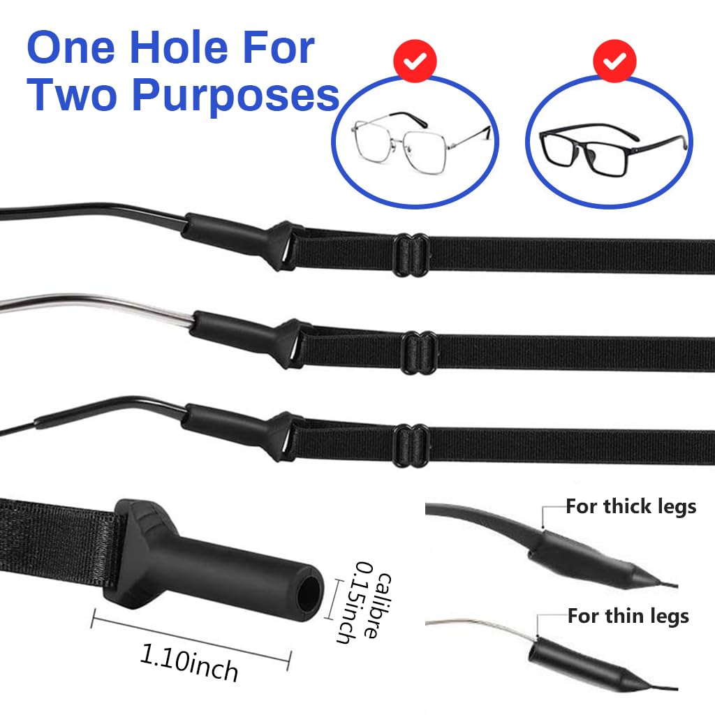 HASTHIP Kids Glasses Straps with Adjustable Elastic Anti Slip Retainer 9pcs for Children | Fits 18–27cm