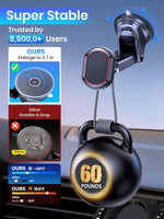 HASTHIP® Car Phone Holder Magnetic Phone Mount Sticky Sucktion Cup Magnetic Phone Mount with Retractable Arm and 360 ° Rotatable Flexible Car Phone Holder Phone Stand for 4-7'' Phone