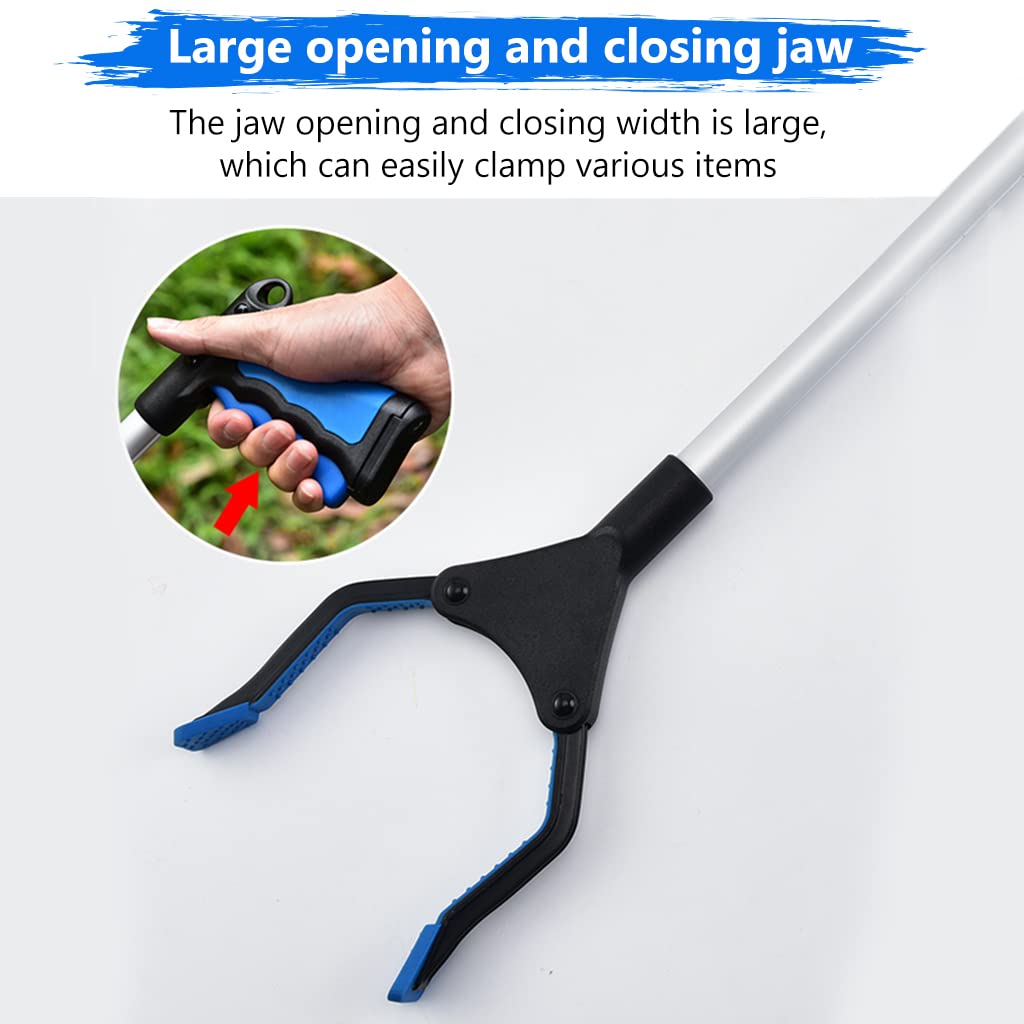 HASTHIP Litter Picker for Rubbish Pick Up featuring Dual Claw Anti Slip Grip 80cm Aluminum Alloy | 3PCS