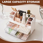 HASTHIP Makeup Organizer for Desk and Vanity with Dual Drawers and 35x21x26 cm ABS Design
