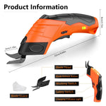 Serplex® 3.6V Cordless Electric Scissors with Safe Lock, Cardboard Cutter Electric Fabric Scissors with Tungsten Steel Blades, 2000mAh Rechargeable Fabric Cutter for Crafts Leather Carboard Plastic