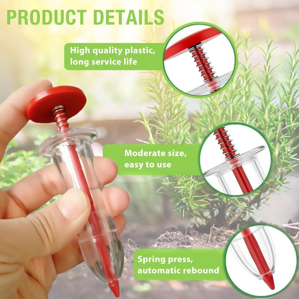 HASTHIP® Sowing Seeds Dispenser Set - 12 Holes Seed Dispenser With Handle - Hand Gardening Sowing Seedling Tools - Gardening Tools Kit For Home Garden Seed - Suitable For Planting Seeds & Bulbs