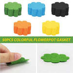 HASTHIP Pot Drainage Barriers for Flower Pots featuring Breathable Fabric 50pcs 2.95in | Colorful Flower-Shaped Liners