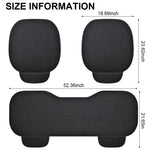 HASTHIP® 3Pcs Breathable Car Seat Covers Full Set Front & Rear Seat Covers with Anti-Slip Silicone Backing, Storage Pouches, Durable Car Seat Cushions Stylish Universal Seat Cover for Car